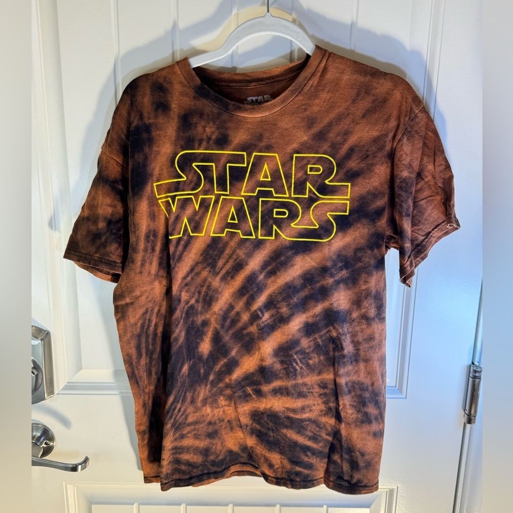 Custom Bleach Dye Star War Tee Men’s Large